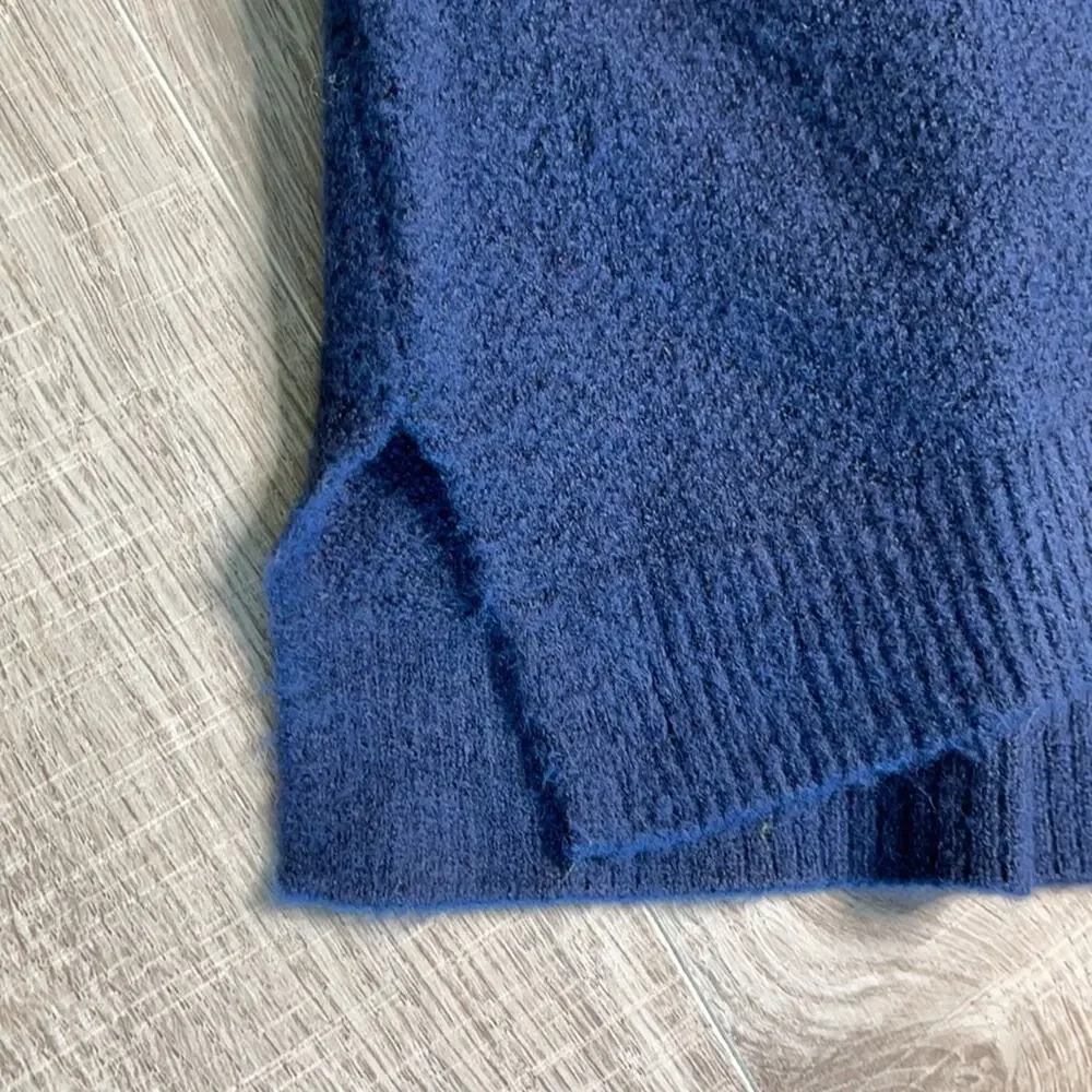 Caslon Women's Dark Blue Long Sleeve Mock Turtleneck Sweater Size Large